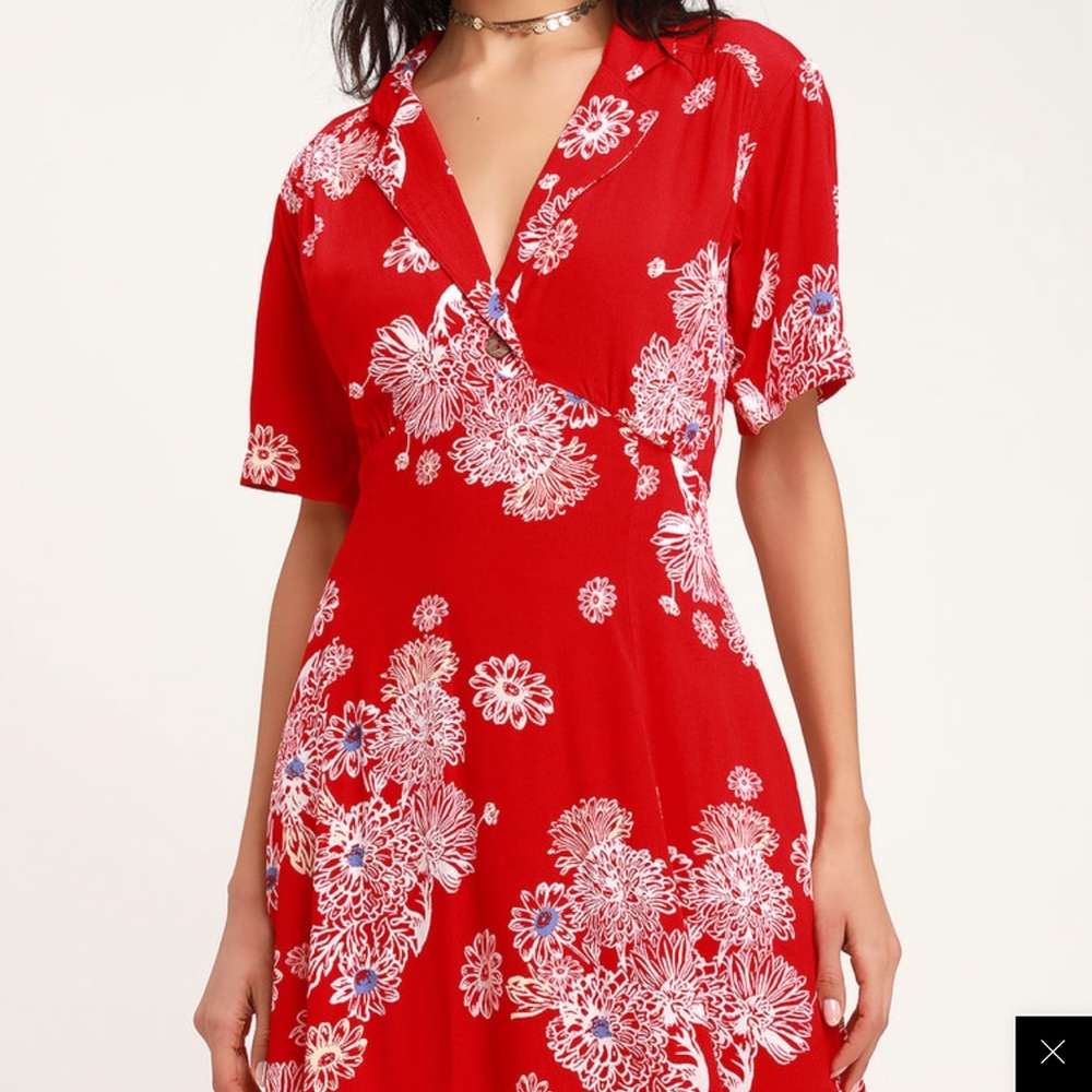 Red Floral free people Dress